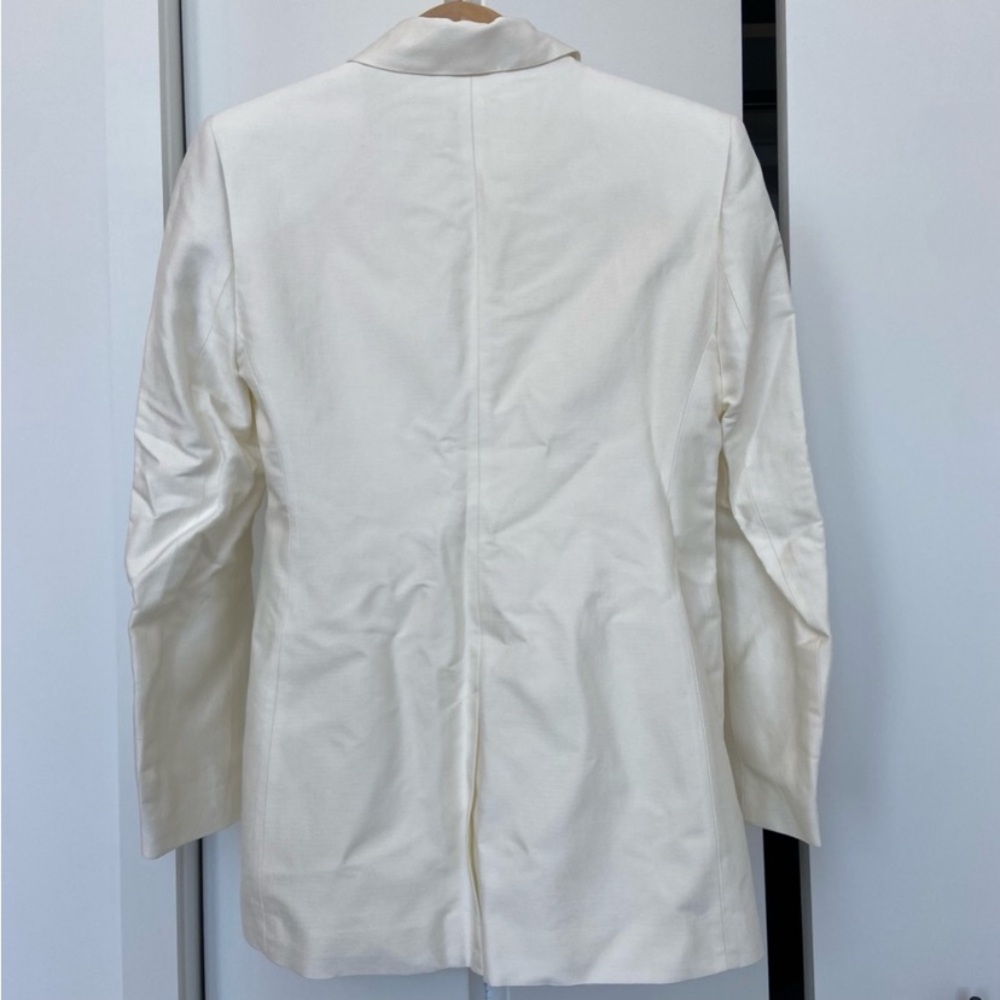🍒Banana Republic Linen Viscose Blazer - 2024 Hourglass - Ivory - Size 4 - NWT - Picture 5 of 15